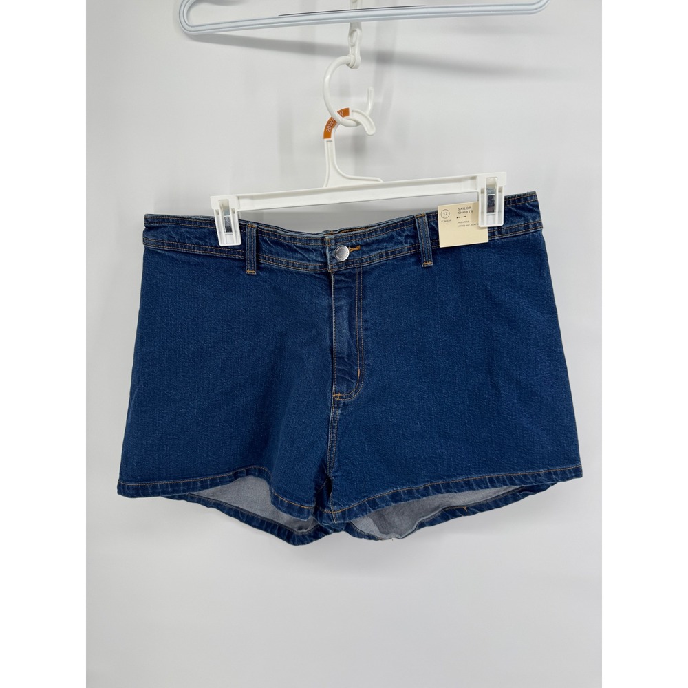 California Coastal Sailor Shorts High Rise Dark Wash Denim Size 17 3in Inseam
